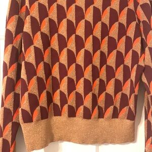 Ann Taylor Metallic Geometric Orange Gold Purple